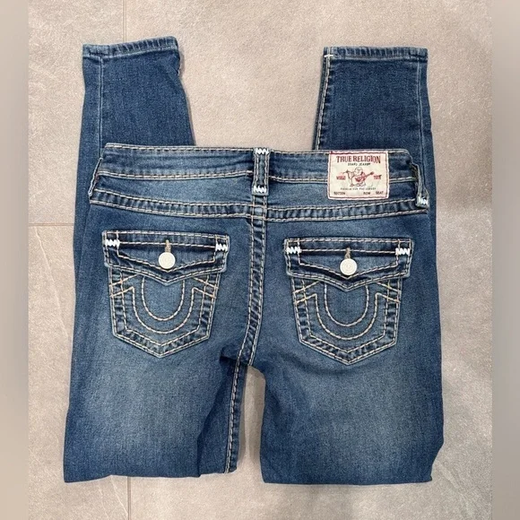 True Religion Skinny low rise flap pockets Jeans size 27 - Picture 2 of 12